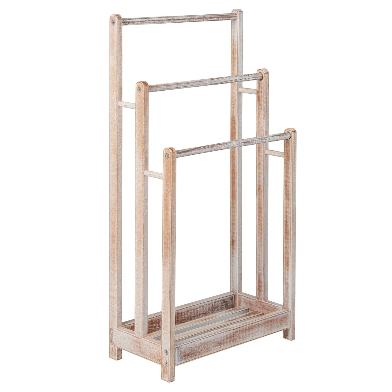 Freestanding Towel Rack 3-Bar Hand Towel Drying Stand with Bottom Storage Shelf